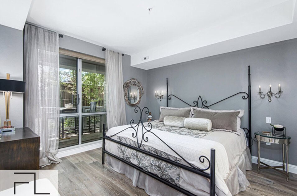 A Paris-inspired bedroom with velvets and antique silver accents